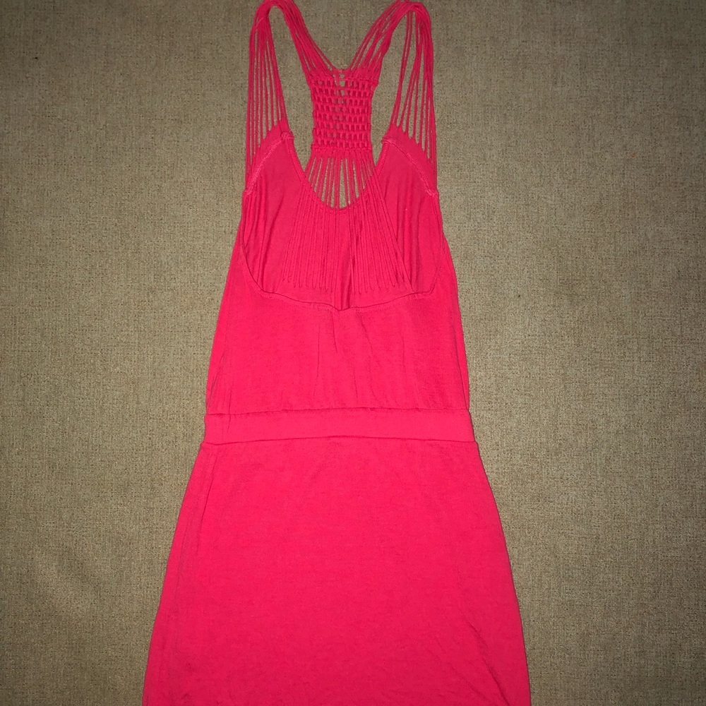 Fringed strap and back mini dress